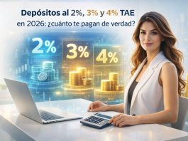 Depósitos al 2%, 3% y 4% TAE en 2026: ¿cuánto te pagan de verdad?