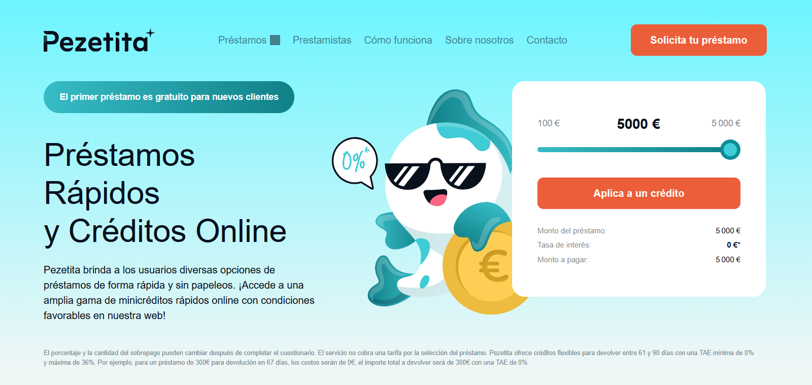 Préstamos de hasta 5000 euros en Pezetita